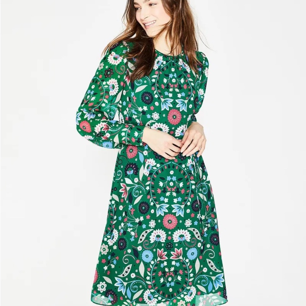 Boden Katherine Floral Long Sleeve Dress